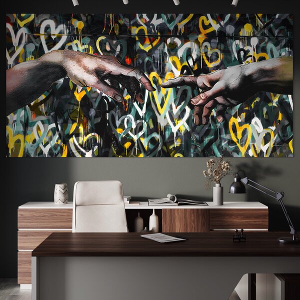 Tablou Canvas Premium LuxCanva® B1075, Lovers Hands , Decorativ, Living, Iubire, Maini, Dragoste, Dormitor, Cuplu, Culori Vibrante