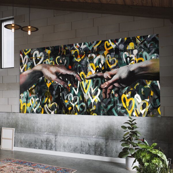Tablou Canvas Premium LuxCanva® B1075, Lovers Hands , Decorativ, Living, Iubire, Maini, Dragoste, Dormitor, Cuplu, Culori Vibrante