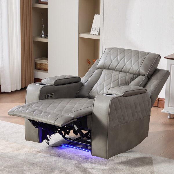 Fotoliu dumonde, recliner electrice, incarcare wireless, USB-C, suport pahare incalzite, lumini LED Selvar