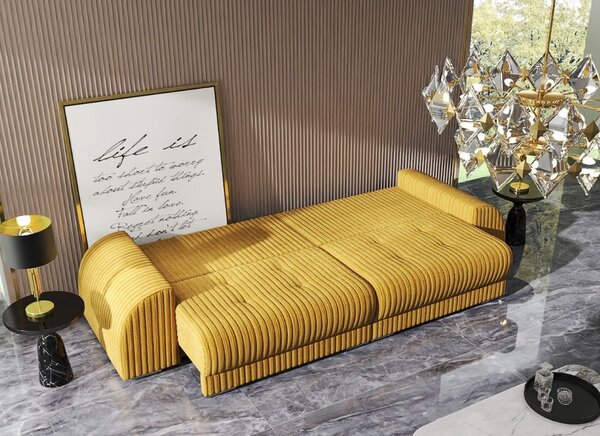 Canapea extensibilă dumonde cu 2 lăzi de depozitare Verona Ambiance Mustar 310x120 cm