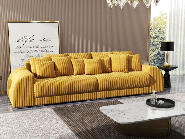 Canapea extensibilă dumonde cu 2 lăzi de depozitare Verona Ambiance Mustar 310x120 cm