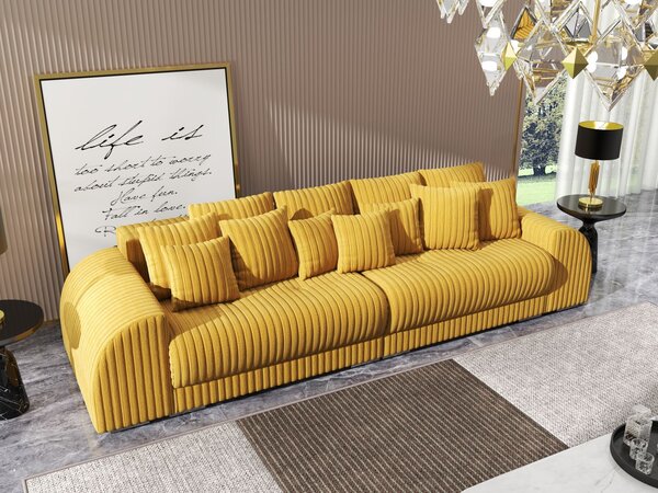 Canapea extensibilă dumonde cu 2 lăzi de depozitare Verona Ambiance Mustar 310x120 cm