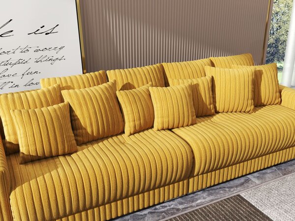 Canapea extensibilă dumonde cu 2 lăzi de depozitare Verona Ambiance Mustar 310x120 cm