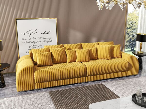 Canapea extensibilă dumonde cu 2 lăzi de depozitare Verona Ambiance Mustar 310x120 cm