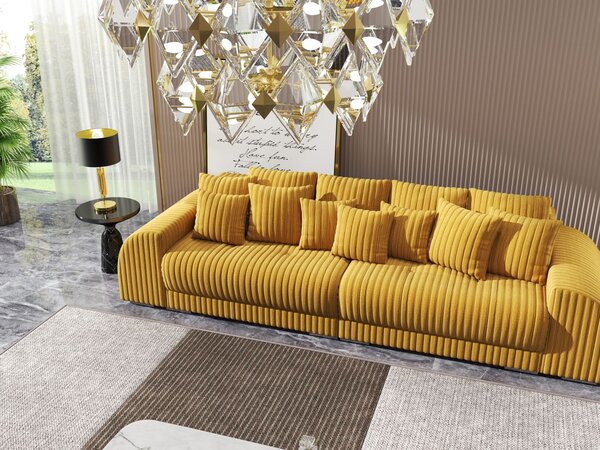 Canapea extensibilă dumonde cu 2 lăzi de depozitare Verona Ambiance Mustar 310x120 cm
