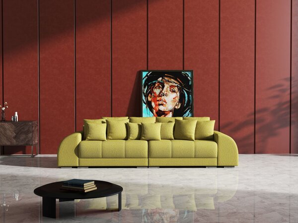 Canapea extensibilă dumonde cu 2 lăzi de depozitare Verona Enjoy Green 310x120 cm