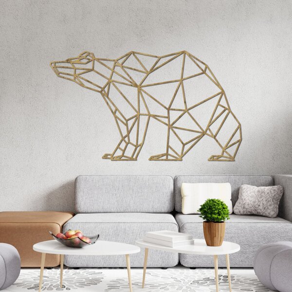 Pictură murală din lemn Ursuleț geometric | BRUKO