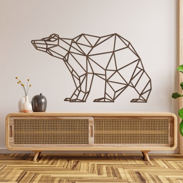 Pictură murală din lemn Ursuleț geometric | BRUKO