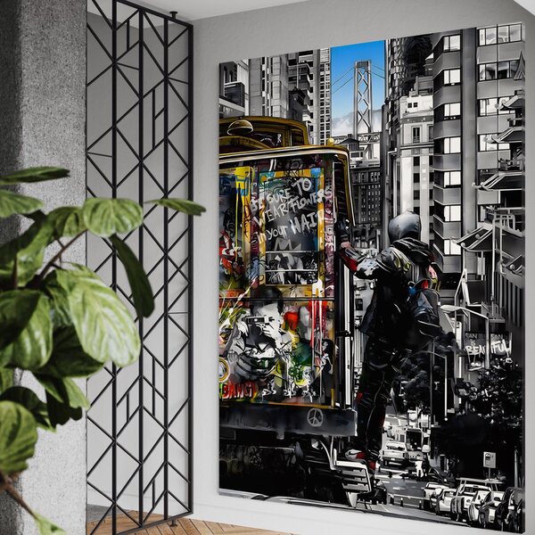Tablou Canvas Premium LuxCanva® B1054, Calator prin oras , Decorativ, Living, Calator, San Francisco, Oras, Culori Vibrante