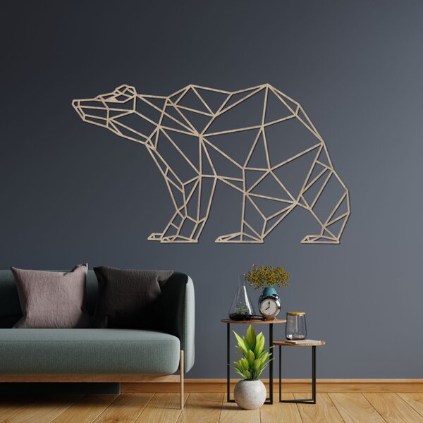 Pictură murală din lemn Ursuleț geometric | BRUKO