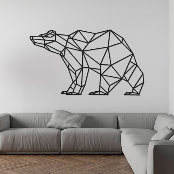 Pictură murală din lemn Ursuleț geometric | BRUKO