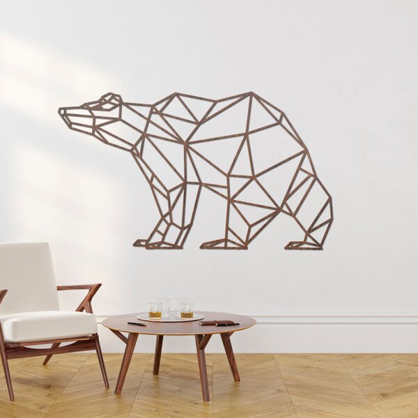 Pictură murală din lemn Ursuleț geometric | BRUKO