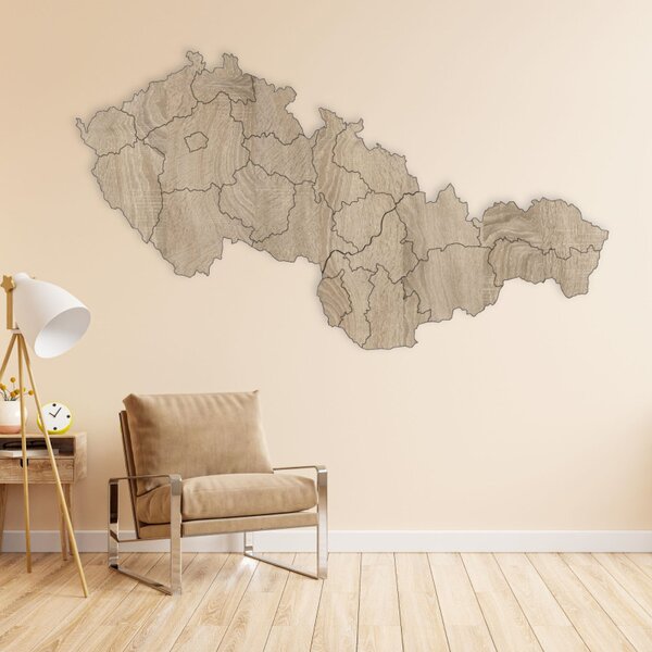 Harta din lemn a Republicii Cehoslovace - Geografie