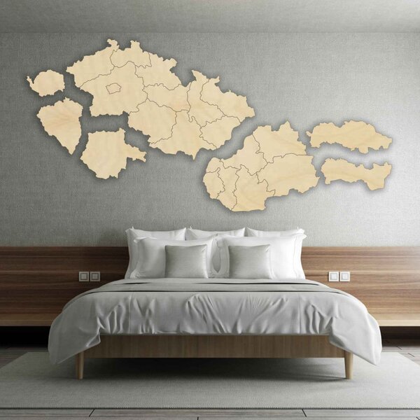 Harta din lemn a Republicii Cehoslovace - Geografie