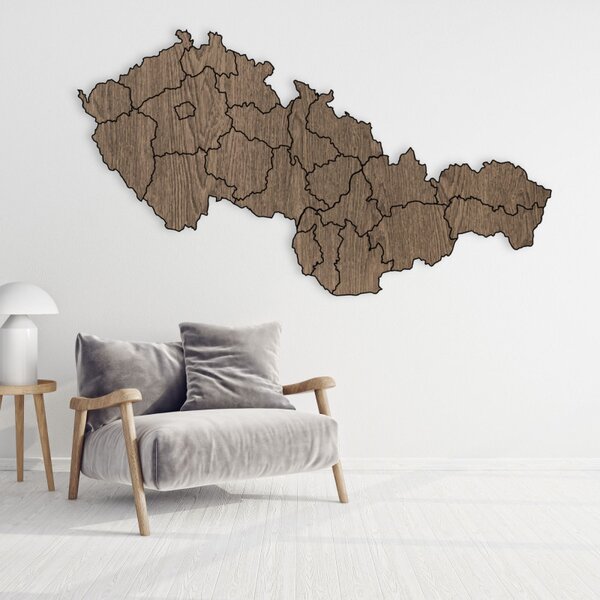 Harta din lemn a Republicii Cehoslovace - Geografie