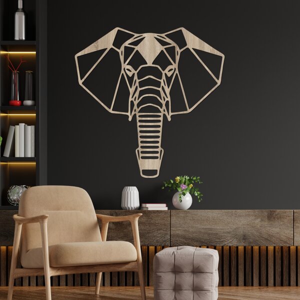Decorațiune murală din lemn cu cap de elefant | LOXOD
