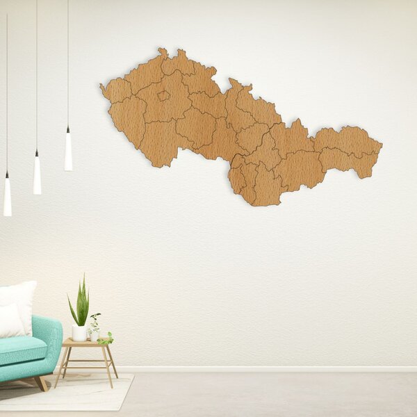 Harta din lemn a Republicii Cehoslovace - Geografie