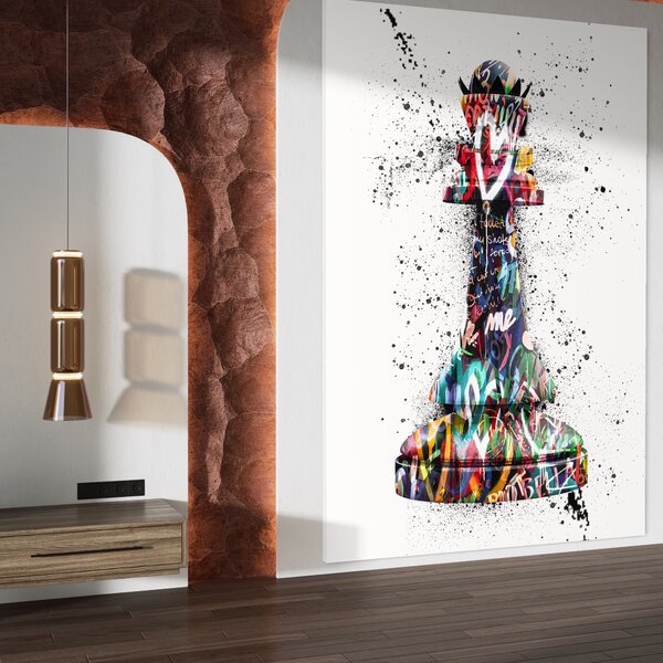 Tablou Canvas Premium LuxCanva® B1048, Chess Queen , Dormitor, Living, Iubire, Regina, Sah, Bella, Multicolor, Culori Vibrante