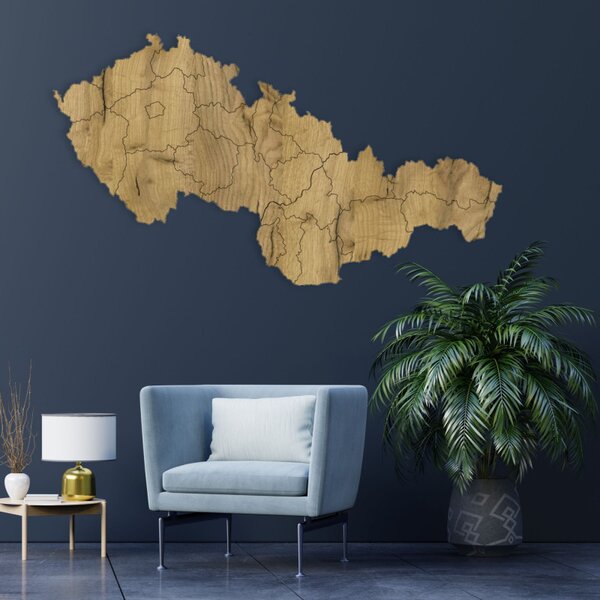 Harta din lemn a Republicii Cehoslovace - Geografie