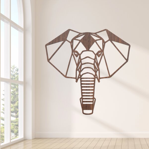 Decorațiune murală din lemn cu cap de elefant | LOXOD