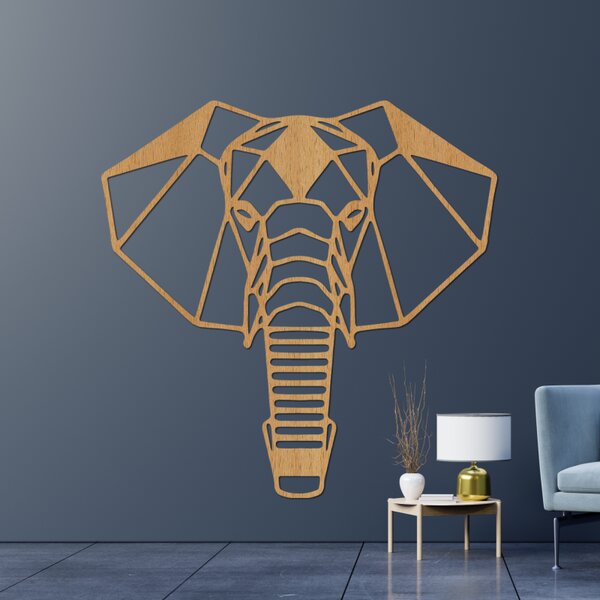 Decorațiune murală din lemn cu cap de elefant | LOXOD