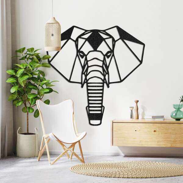 Decorațiune murală din lemn cu cap de elefant | LOXOD