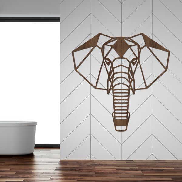 Decorațiune murală din lemn cu cap de elefant | LOXOD