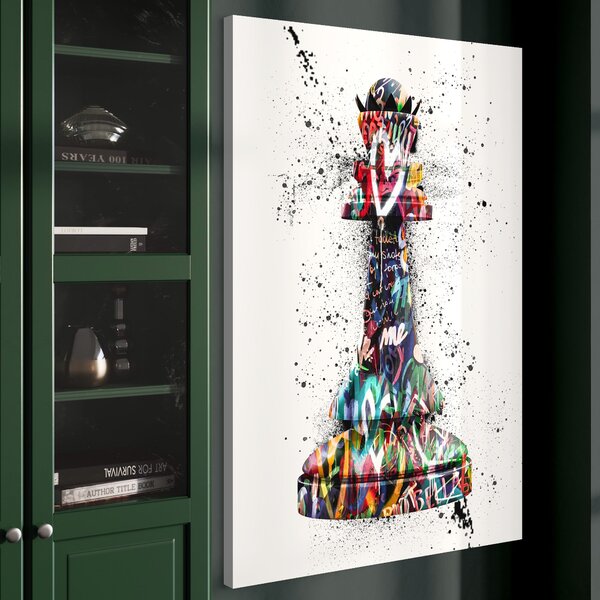 Tablou Canvas Premium LuxCanva® B1048, Chess Queen , Dormitor, Living, Iubire, Regina, Sah, Bella, Multicolor, Culori Vibrante
