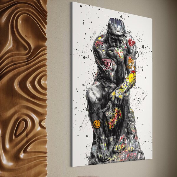 Tablou Canvas Premium LuxCanva® B1044, The Thinker , Living, Decorativ, Abstract, Emotie, Ganduri, Culori Vibrante