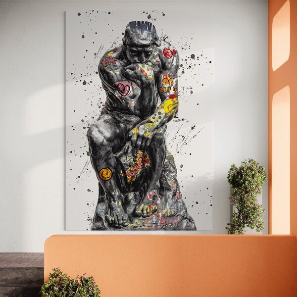 Tablou Canvas Premium LuxCanva® B1044, The Thinker , Living, Decorativ, Abstract, Emotie, Ganduri, Culori Vibrante