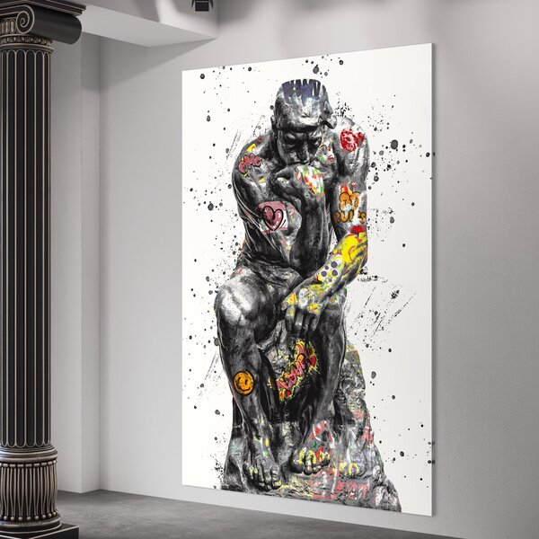 Tablou Canvas Premium LuxCanva® B1044, The Thinker , Living, Decorativ, Abstract, Emotie, Ganduri, Culori Vibrante