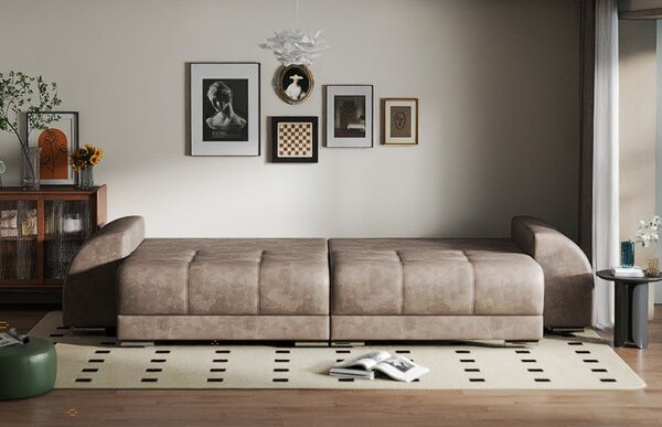 Canapea extensibilă dumonde cu 2 lăzi de depozitare Verona Tobago Silver 310x120 cm
