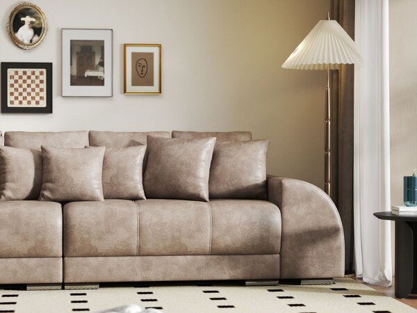 Canapea extensibilă dumonde cu 2 lăzi de depozitare Verona Tobago Silver 310x120 cm