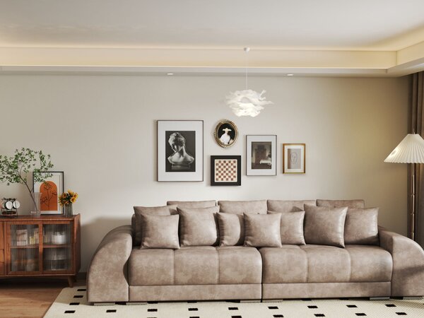 Canapea extensibilă dumonde cu 2 lăzi de depozitare Verona Tobago Silver 310x120 cm