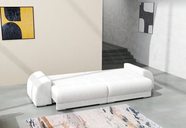 Canapea extensibilă dumonde cu 2 lăzi de depozitare Verona Zoom Cream 310x120 cm