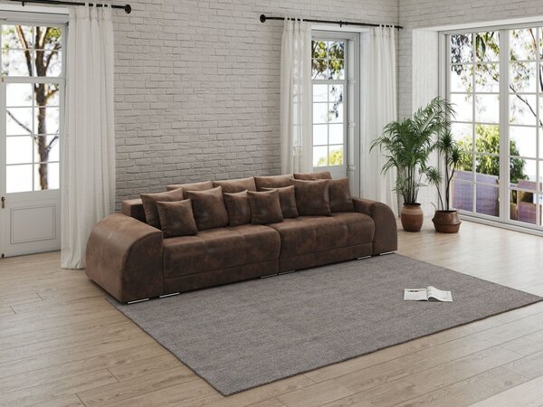 Canapea extensibilă dumonde cu 2 lăzi de depozitare si sezut confortabil din spuma high-density,Verona Madagaskar Brown 310x120 cm
