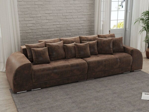 Canapea extensibilă dumonde cu 2 lăzi de depozitare si sezut confortabil din spuma high-density,Verona Madagaskar Brown 310x120 cm