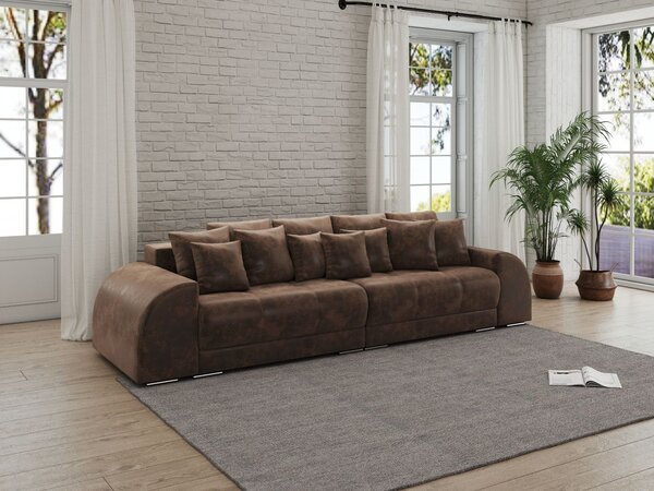 Canapea extensibilă dumonde cu 2 lăzi de depozitare si sezut confortabil din spuma high-density,Verona Madagaskar Brown 310x120 cm