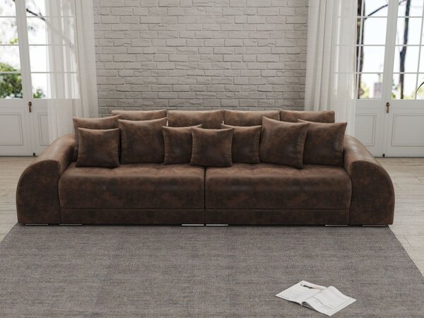 Canapea extensibilă dumonde cu 2 lăzi de depozitare si sezut confortabil din spuma high-density,Verona Madagaskar Brown 310x120 cm