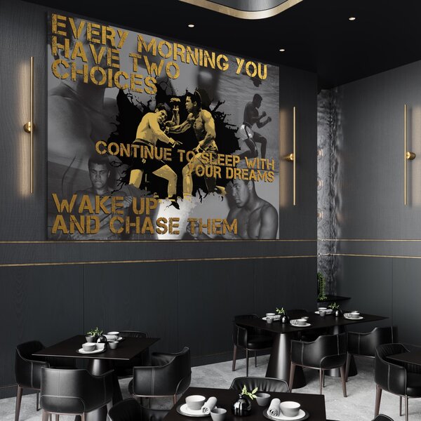Tablou Canvas Premium LuxCanva® B1037, Muhammad Ali , Decorativ, Boxer, Pugilist, Sportiv, Motivational, Culori Vibrante