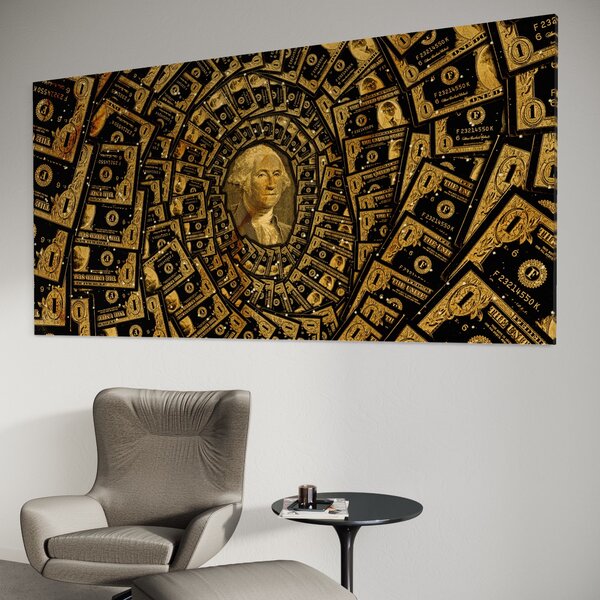 Tablou Canvas Premium LuxCanva® B1034, George Washington , Decorativ, Presedinte, America, Dolari, Culori Vibrante