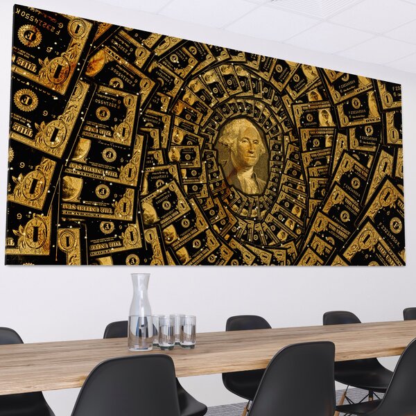 Tablou Canvas Premium LuxCanva® B1034, George Washington , Decorativ, Presedinte, America, Dolari, Culori Vibrante