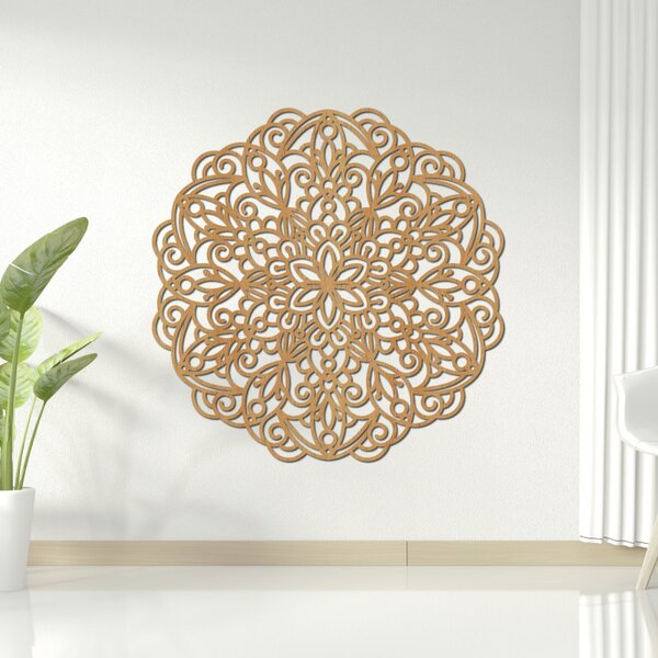 Mandala din lemn pentru perete, decor floral | MELLANY
