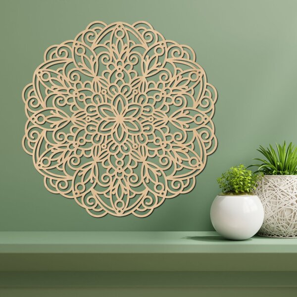 Mandala din lemn pentru perete, decor floral | MELLANY