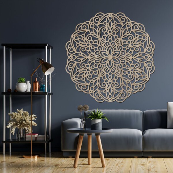 Mandala din lemn pentru perete, decor floral | MELLANY