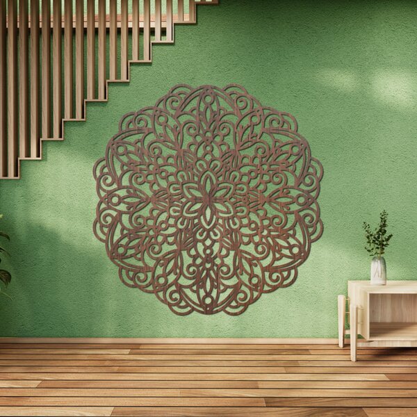 Mandala din lemn pentru perete, decor floral | MELLANY