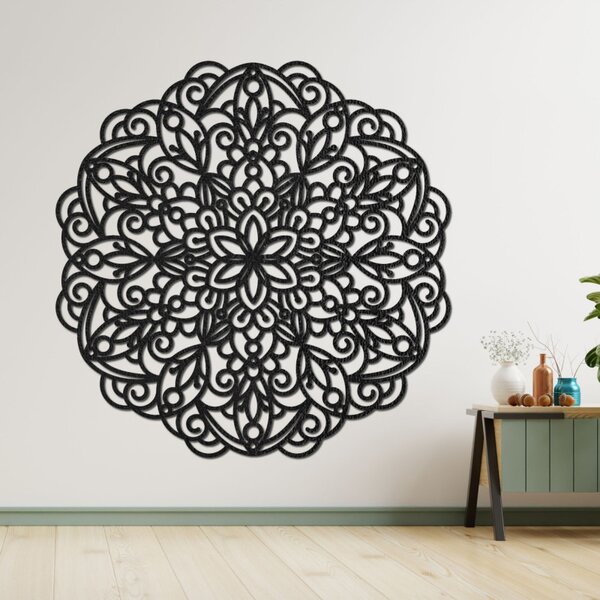 Mandala din lemn pentru perete, decor floral | MELLANY