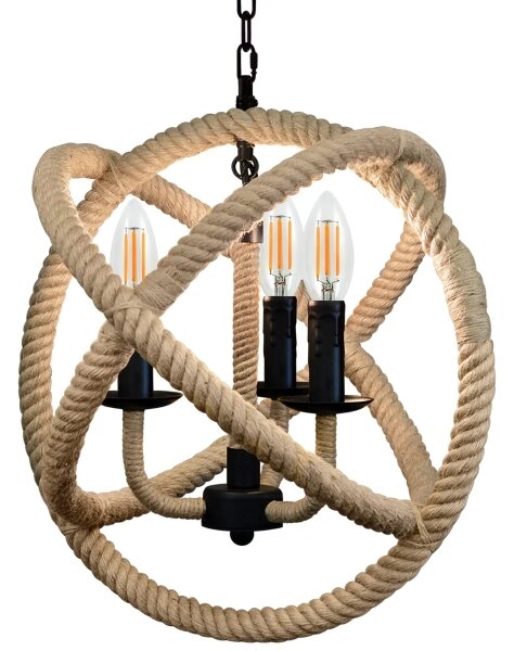 Lampa suspendata ROPE GLOBO 3xE14/10W/230V