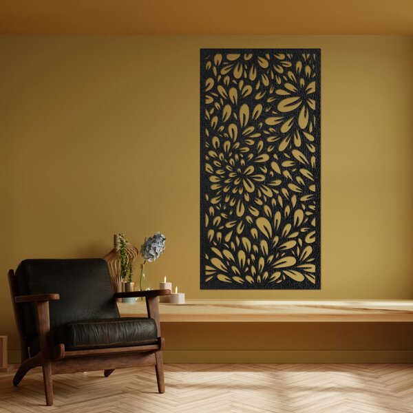 Pictură murală din lemn cu flori | ANIA