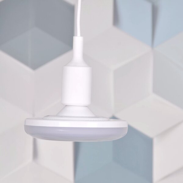 LED Lampa suspendata KIKI 1xE27/10W/230V alb